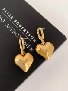 ハートデコレーション ドロップピアス