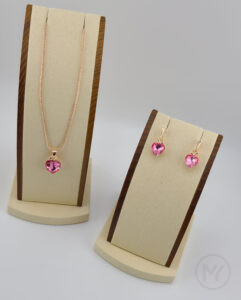 ラインストーンチャームネックレス＆1ペアドロップピアス