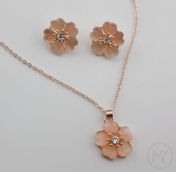 花チャーム ネックレス ＆ピアス