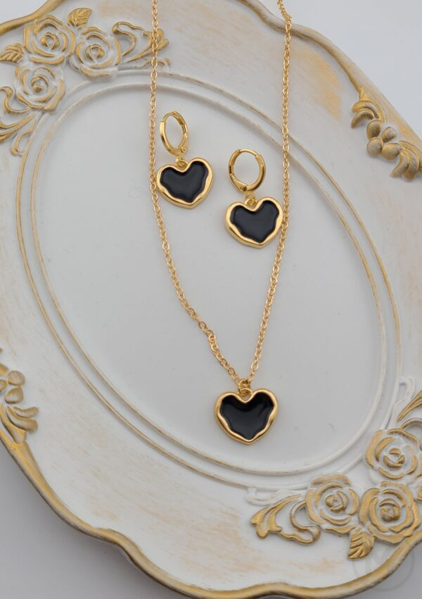 ハートチャーム ネックレス ＆ピアス