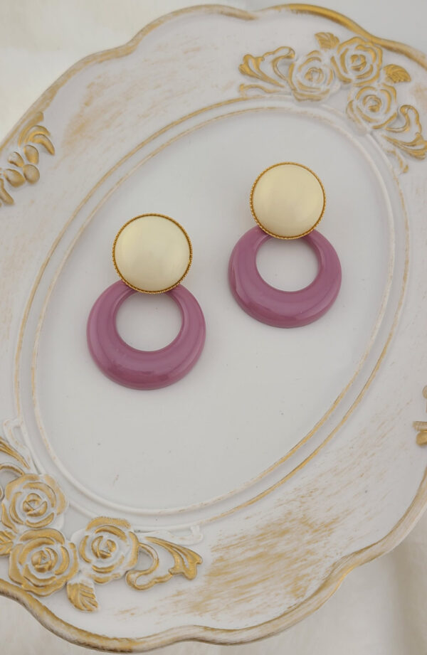 アクリル べっ甲色 ドロップピアス