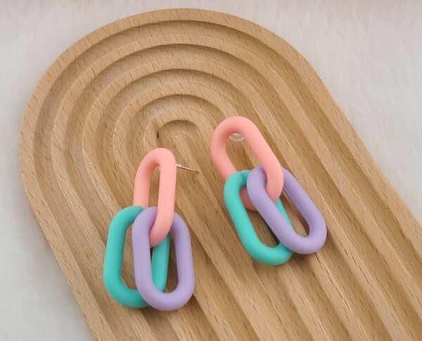 カラーブロック ドロップピアス